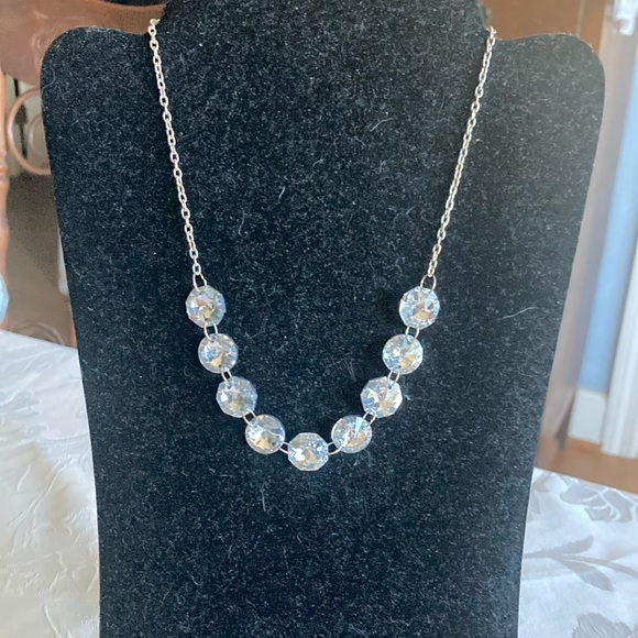 NWT MY STYLE st/lg. cut glass beads on st chain necklace. $10 - Picture 2 of 6